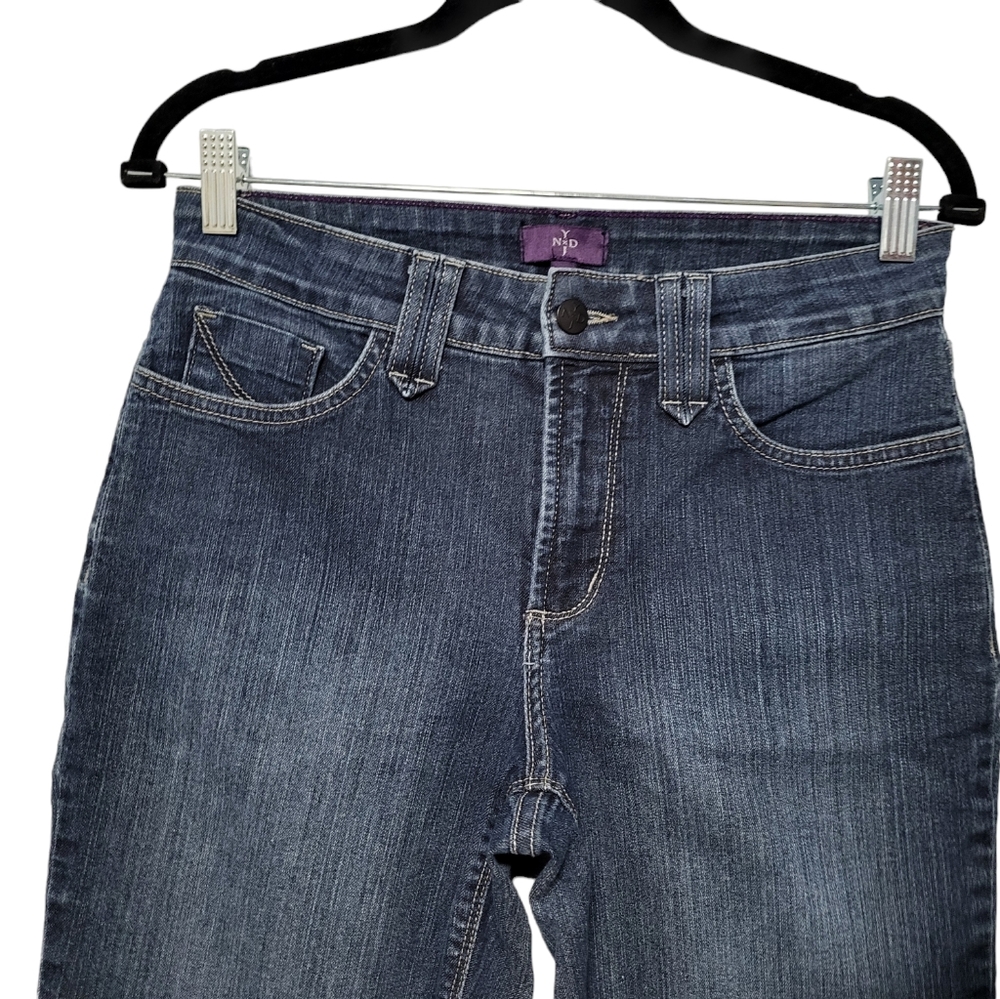 NYDJ Jeans Women's Lift Tuck Technology Straight Leg Blue Denim Dark Wash Size 6 - Picture 4 of 11